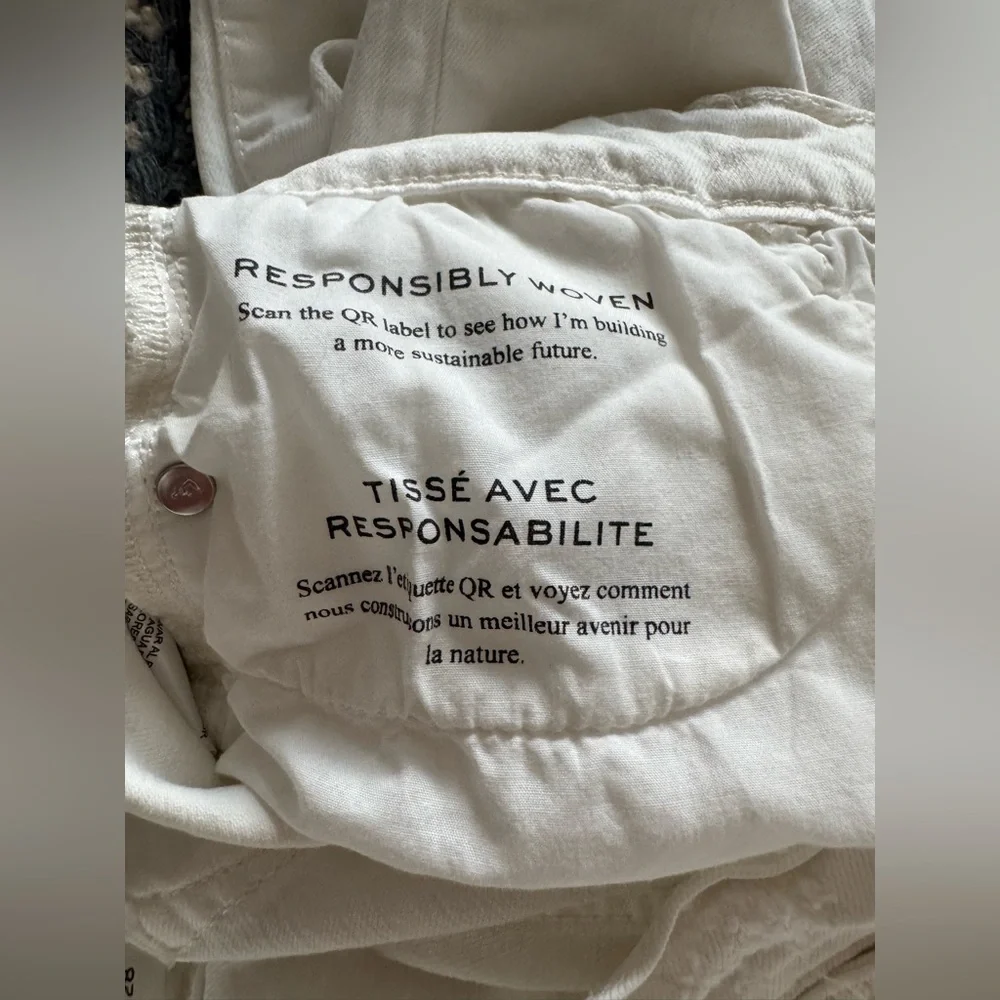FRAME Le High Straight White Fray Jeans Size 28 - Picture 15 of 15